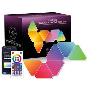 Настінний світильник Smart Triangular Quantum Light SAL-012B Bluetooth USB interface with app 6pcs white 656-03718 фото