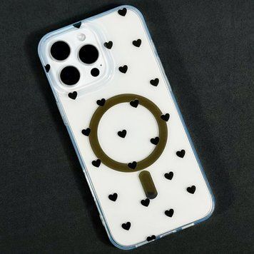 Чохол Transporent Case with Print Magnetic для iPhone 12/12 Pro Heart 214-04392 фото