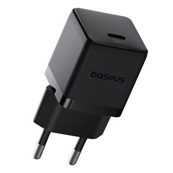Сетевое зарядное устройство с кабелем Baseus Palm Fast Charger 1C 20W EU Cosmic Black set USB-C to iP 20W 1m E0116401 фото