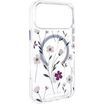 TPU+PC чехол Clear Garden with MagSafe для Apple iPhone 17 Pro (6.3") Cherry Petal 777-08199 фото