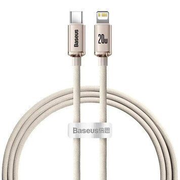 Кабель Baseus Crystal Shine Series Fast Charging Data Cable Type-C to iP 20W 1.2m Pink CAJY001304 фото