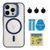 Чохол TPU+PC+Metal Stand Case with MagSafe and Camera Lenses для iPhone 16 Pro Dark Blue 214-03733 фото