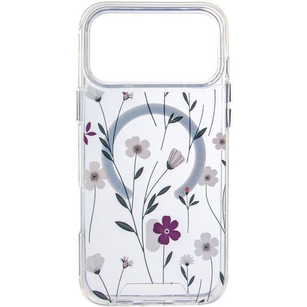 TPU+PC чохол Clear Garden with MagSafe для Apple iPhone 17 Pro (6.3") Cherry Petal 777-08199 фото