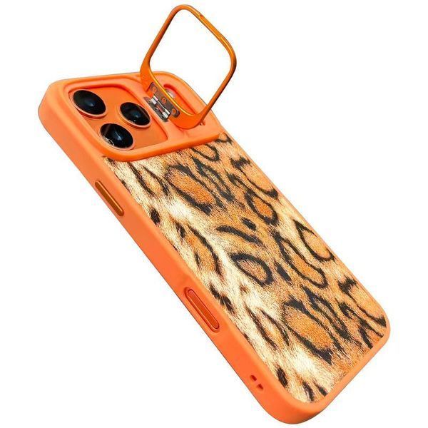Чехол TPU+PC Wild Leopard with MagSafe and Lens для Apple iPhone 17 Pro Max (6.9") Orange 656-08228 фото