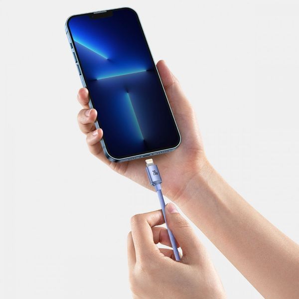 Кабель Baseus Crystal Shine Series Fast Charging Type-C to Lightning 20W (1.2m) Pink CAJY001304 фото
