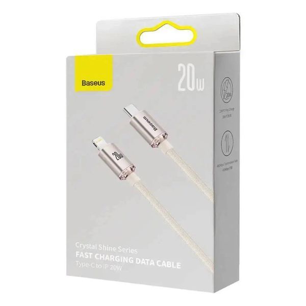Кабель Baseus Crystal Shine Series Fast Charging Data Cable Type-C to iP 20W 1.2m Pink CAJY001304 фото