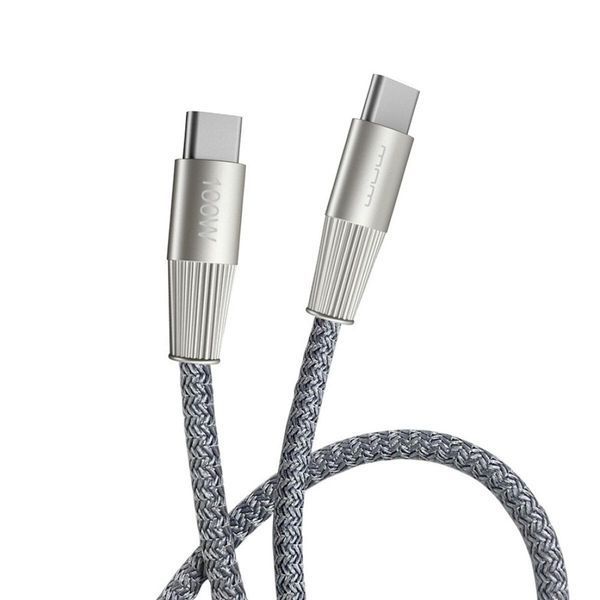 Кабель WUW-X201 Type-C to Type-C 100W 1m grey 656-01141 фото