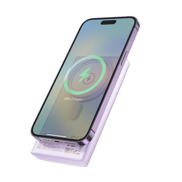 Power Bank Hoco Q22 22.5W+PD20W Taurus magnetic digital display 10000mAh Фіолетовий 656-01462 фото