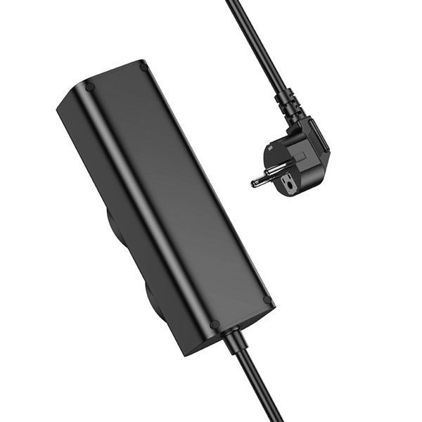 Мережевий подовжувач HOCO NS10 Wisdom 2-position (PD67W/3C1A) desktop socket (EU/GER) Black 656-03209 фото