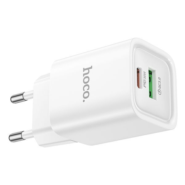 Мережевий зарядний пристрій HOCO C149A Charm PD30W+QC3.0 charger (EU) White 6942007630337 фото