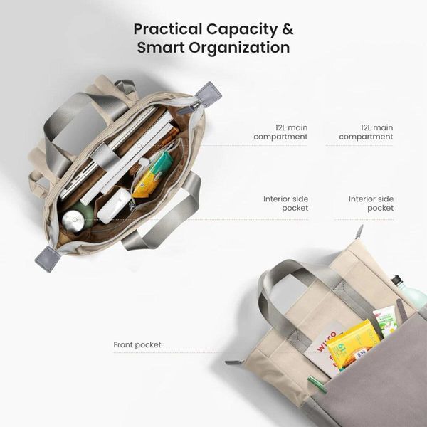 Рюкзак Tomtoc Slash-T63 Laptop Backpack Moon Grey 13.5 Inch/12L (T63M1G1) 656-00184 фото