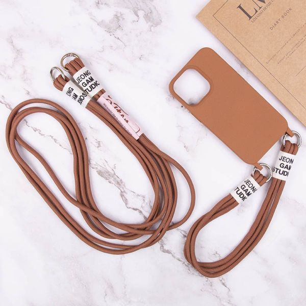 Чехол TPU two straps California для iPhone 13 Brown 208-05656 фото