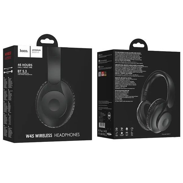 Бездротові накладні навушники HOCO W45 Enjoy BT headset Black 6942007601191 фото