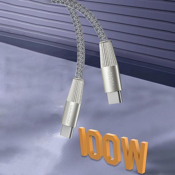 Кабель WUW-X201 Type-C to Type-C 100W 1m grey 656-01141 фото