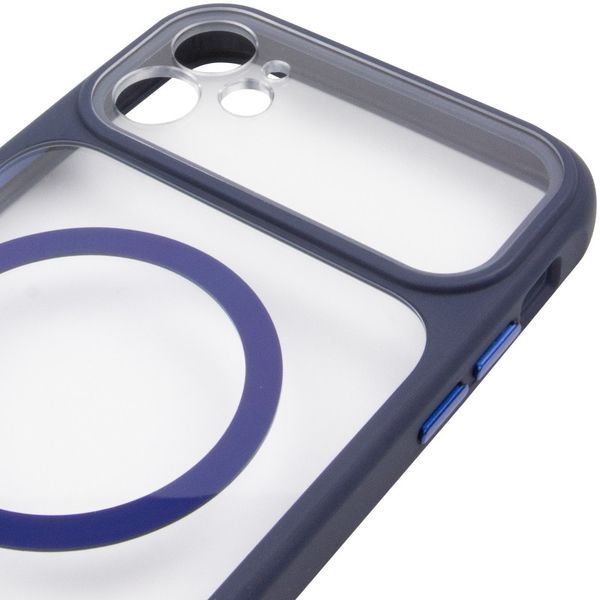 Чохол TPU+PC GETMAN Moon Clear with MagSafe для Apple iPhone 12 (6.1") Blue 656-08454 фото