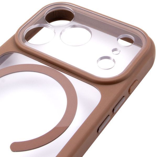 Чохол TPU+PC GETMAN Moon Clear with MagSafe для Apple iPhone 17 Pro (6.3") Brown 656-08404 фото