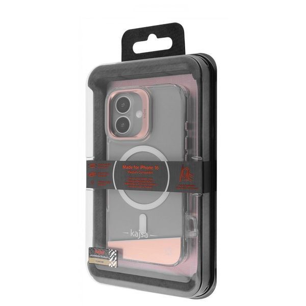 Чехол Kajsa Aluminium Shield with Magnetic Ring iPhone 16 Black smoke 656-08128 фото