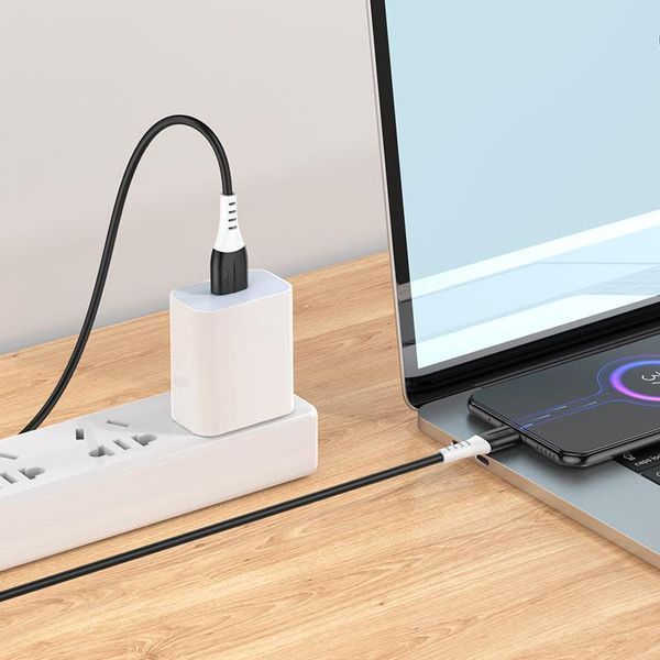 Кабель HOCO X82 USB to Micro 2.4A, 1m, silicone, silicone connectors, Black 6931474768551 фото