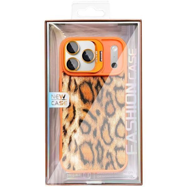 Чехол TPU+PC Wild Leopard with MagSafe and Lens для Apple iPhone 17 Pro Max (6.9") Orange 656-08228 фото