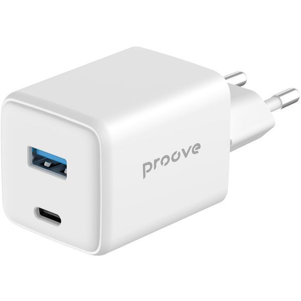 Сетевое зарядное устройство Proove Pocket GaN Plus 25W (Type-C + USB) white 656-02618 фото