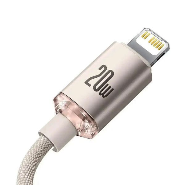Кабель Baseus Crystal Shine Series Fast Charging Data Cable Type-C to iP 20W 1.2m Pink CAJY001304 фото
