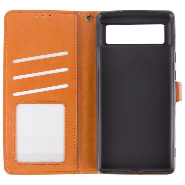 Шкіряний чохол-книжка GETMAN Gallant (PU) для Google Pixel 6 Pro Brown 777-06359 фото