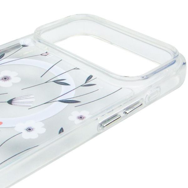 TPU+PC чохол Clear Garden with MagSafe для Apple iPhone 17 Pro (6.3") Cherry Petal 777-08199 фото