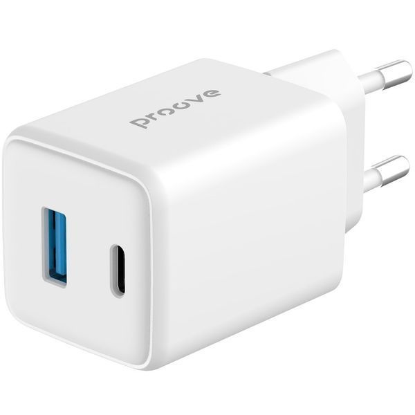 Сетевое зарядное устройство Proove Pocket GaN Plus 25W (Type-C + USB) white 656-02618 фото