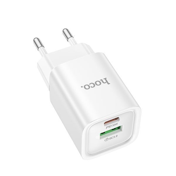 Мережевий зарядний пристрій HOCO C149A Charm PD30W+QC3.0 charger (EU) White 6942007630337 фото