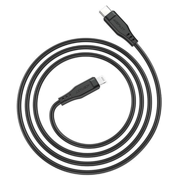 Кабель ACEFAST C3-01 Type-C to iP 3A, 30W, TPE, TPE connectors, Black 6974316280804 фото