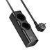 Мережевий подовжувач HOCO NS10 Wisdom 2-position (PD67W/3C1A) desktop socket (EU/GER) Black 656-03209 фото 1