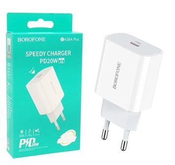 Сетевое зарядное устройство BOROFONE BA38A Plus PD 20W Белый 209-00013 фото