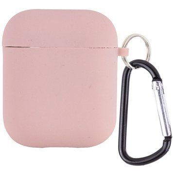 Силиконовый футляр с микрофиброй для наушников Airpods 1/2 Pink Sand 203-00207 фото