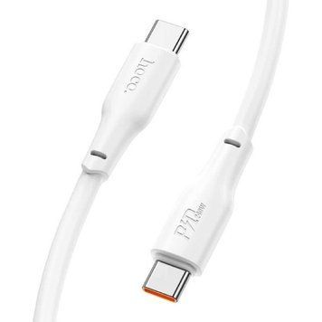 Кабель HOCO X93 Type-C to Type-C 240W, 2m, TPE, TPE connectors, White 6931474790743 фото