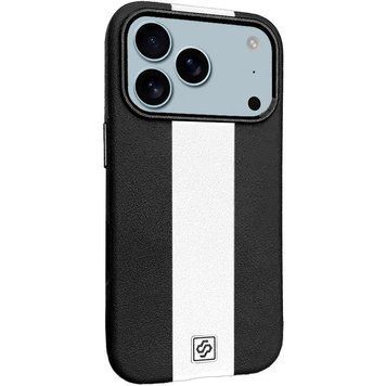 Кожаный чехол Rally with MagSafe для Apple iPhone 17 Pro (6.3") Black / White 777-08067 фото