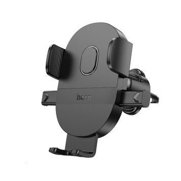 Автотримач для телефона HOCO H18 Mighty one-button car holder (air outlet) Black 6942007601573 фото