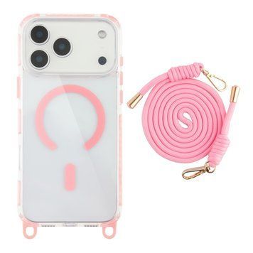 Чехол TPU+PC LanyardCase with MagSafe для iPhone 17 Pro Pink 2020000499909 фото