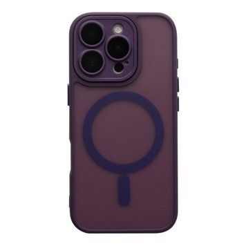 Чохол TPU+PC Magnetic Matte Camera Lens with Magsafe для iPhone 16 Pro Max Dark Purple 757-00356 фото