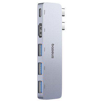 USB-хаб Baseus UltraJoy Series 5-Port HUB Space Grey (USB-C*2 to USB-C 40Gbps*1+HDMI 4K@30Hz*1+USB3.0*3） B00052801811-04 фото