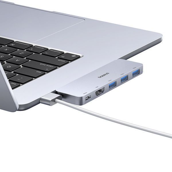 USB-хаб Baseus UltraJoy Series 5-Port HUB Space Grey (USB-C*2 to USB-C 40Gbps*1+HDMI 4K@30Hz*1+USB3.0*3） B00052801811-04 фото
