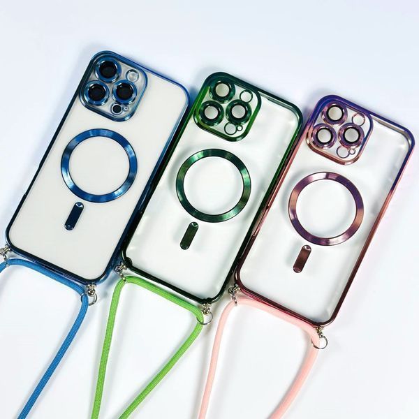 Чохол Crossbody Lanyard with Magsafe зі шнурком для iPhone 12 Silver 214-02600 фото
