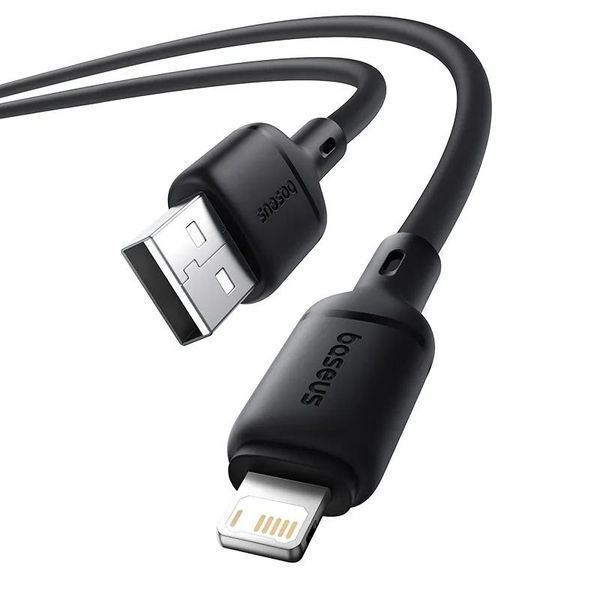Дата кабель Baseus Silky Series OS Fast Charging USB to Lightning 2.4A (2m) (P1037770) Cluster Black ILSO-00000076495-1 фото