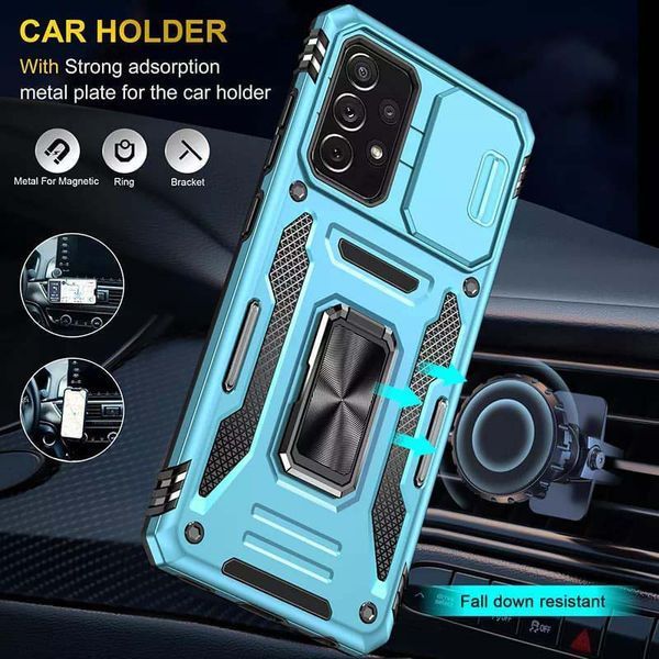 Ударостійкий чохол Camshield Army Ring для Samsung Galaxy A73 5G Light Blue 777-05126 фото