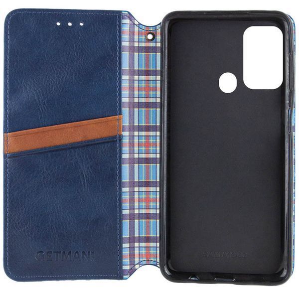 Шкіряний чохол-книжка GETMAN Cubic для ZTE Blade A52 Синій 555-01811 фото