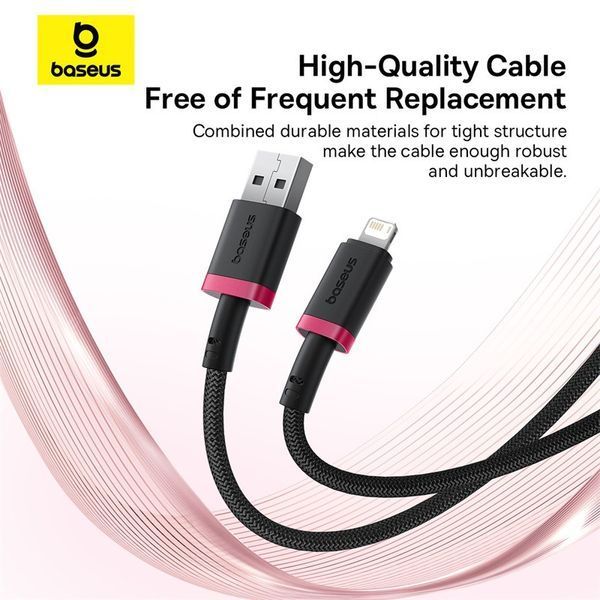 Кабель Baseus Dura Series Fast Charging Cable USB to iP 2.4A 1m Red+Black P10377801U01-01 фото