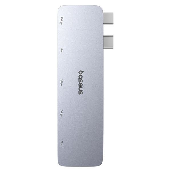 USB-хаб Baseus UltraJoy Series 5-Port HUB Space Grey (USB-C*2 to USB-C 40Gbps*1+HDMI 4K@30Hz*1+USB3.0*3） B00052801811-04 фото