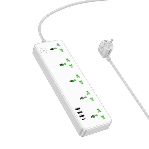 Мережевий подовжувач HOCO AC13A Talento 5-position socket(1C3A) White 656-03192 фото