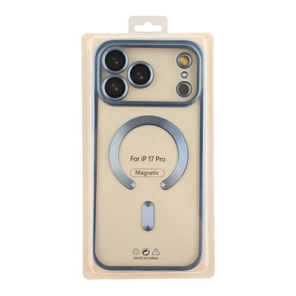 Чехол TPU Metallic Chrome Full Camera with Magsafe для iPhone 17 Pro Chrome Blue 214-04615 фото