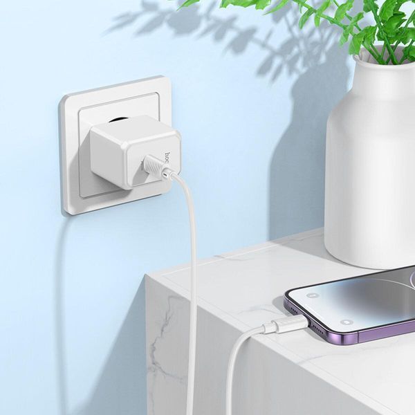 Мережевий зарядний пристрій HOCO CS13A Ocean single port PD20W charger White 656-01364 фото