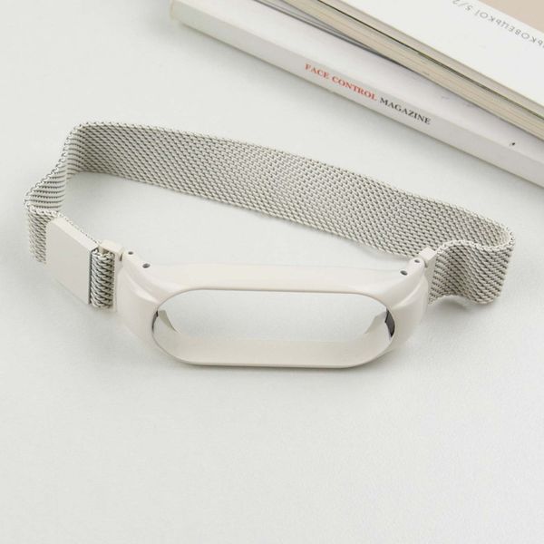 Ремінець Milanese Loop Design для Xiaomi Mi Band 7 white 212-01624 фото